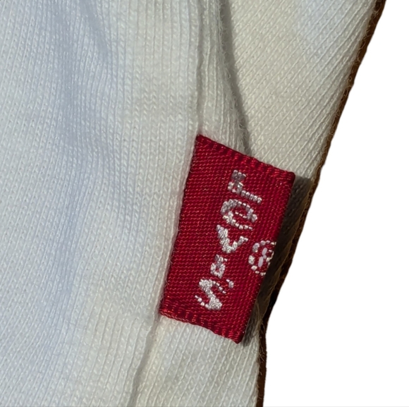 Levi's| Women Varsity Dark Blue Circle Logo White Loose T-Shirt |Size: Small - Picture 5 of 11